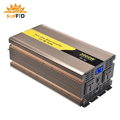 24V 48V de Golfomschakelaar 12 Volt gelijkstroom van de 3000 Watts Zuivere Sinus aan AC 110V 220V Zonnemacht