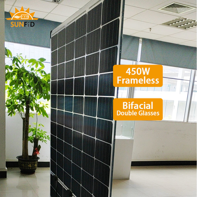 Monocrystalline Zonnepaneel 10BB Met twee gezichten van 450W Frameless voor het Woonsysteem van de Energieopslag