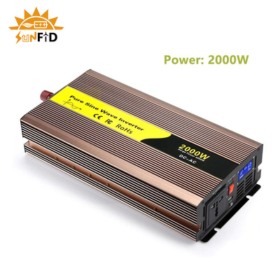 12V van de de Golfmacht van de volt2000w de Zuivere Sinus Omschakelaar gelijkstroom aan AC 110V 220V