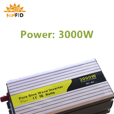 24V 48V de Golfomschakelaar 12 Volt gelijkstroom van de 3000 Watts Zuivere Sinus aan AC 110V 220V Zonnemacht