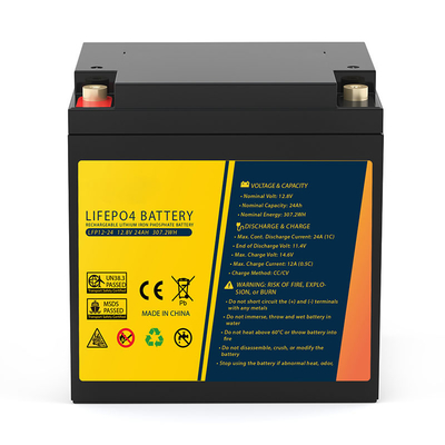 het Lithium Ion Battery Replacement 12.8V van 24Ah Lifepo4 voor Zonne de Elektrische voertuigen Elektrische Rolstoelen van UPS