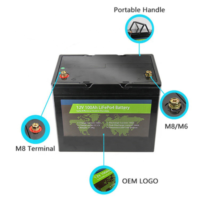 het Lithiumbatterij 100Ah Lifepo4 Facultatief Bluetooth van 12.8V Campervan