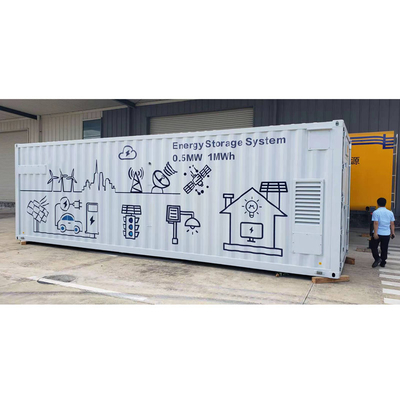 0.5MW op Net van Container Lifepo4 IP65 van het Netzonnestelsel 1MWH ESS de Openlucht